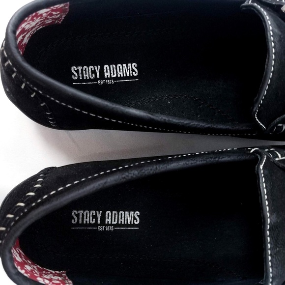Stacy Adams Mens Black Drivers Shoes Size 8 M - Picture 5 of 8